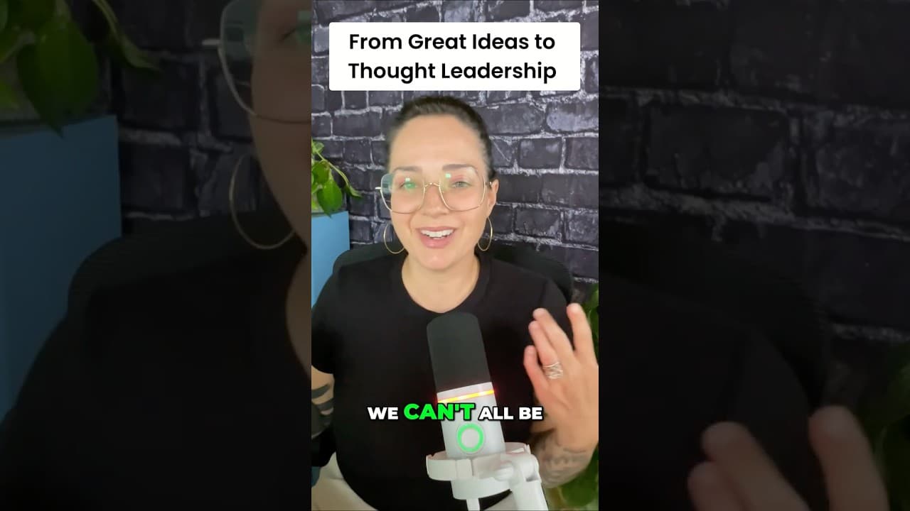 From Thoughts to Thought Leader, Is It Possible?